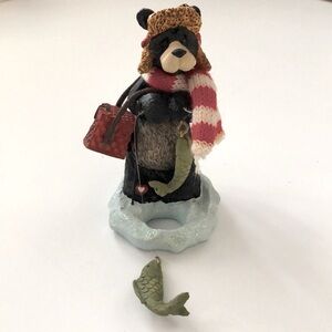 Adorable ice fishing bear ornament